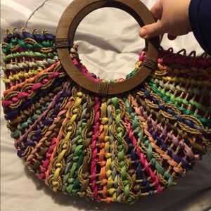 Charming Charlie straw handbag