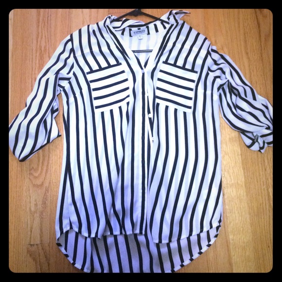 Almost new; Express striped Portofino shirt.