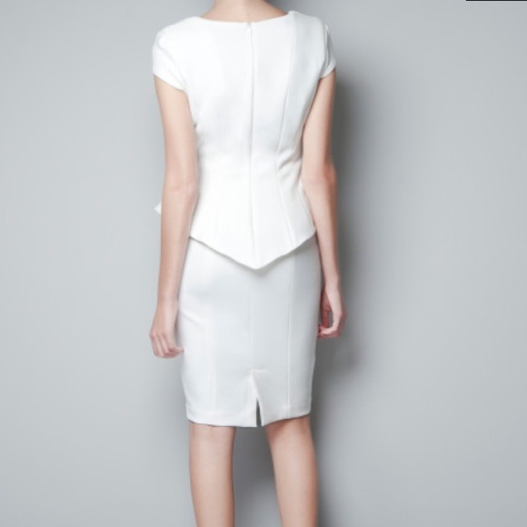Zara white structured dress - Picture 2 of 4