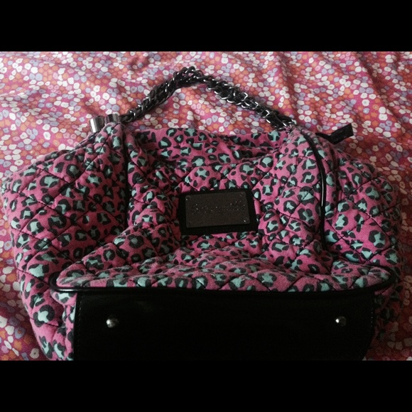 Betsy Johnson Pink & Blue Cheetah Purse - Picture 2 of 4