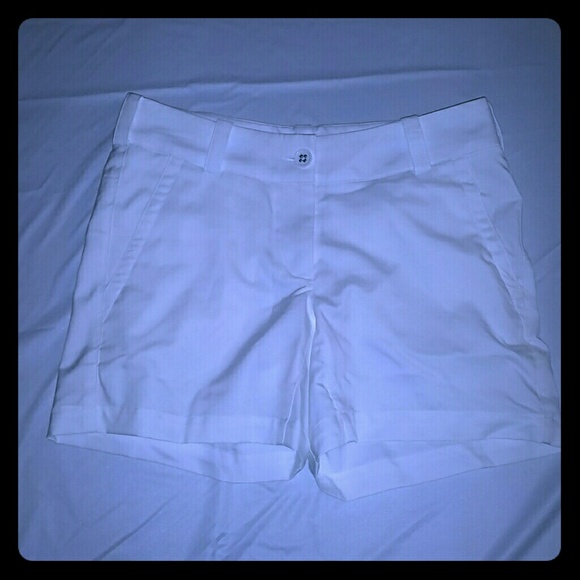 Pure white Nike golf shorts