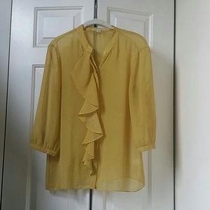 Sheer 3/4 sleeve blouse