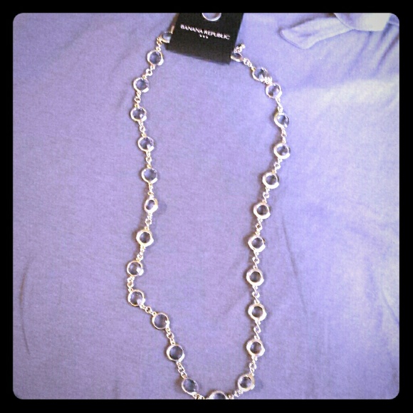 NWT gold necklace with smoky stones