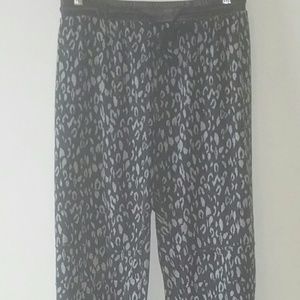 Black and grey cheetah joggers