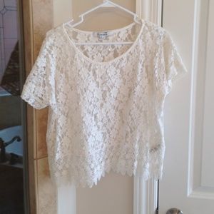 White lace crop top
