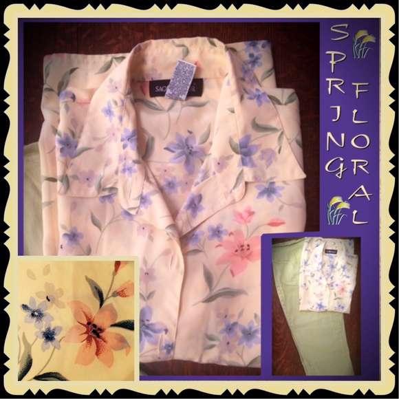 Sag Harbor Tops - NEW LISTING❤️BEAUTIFUL SPRING FLORAL BLOUSE