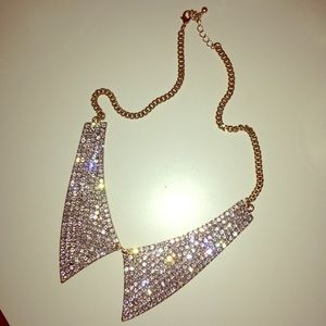 Gold Rhinestone Collar Necklace