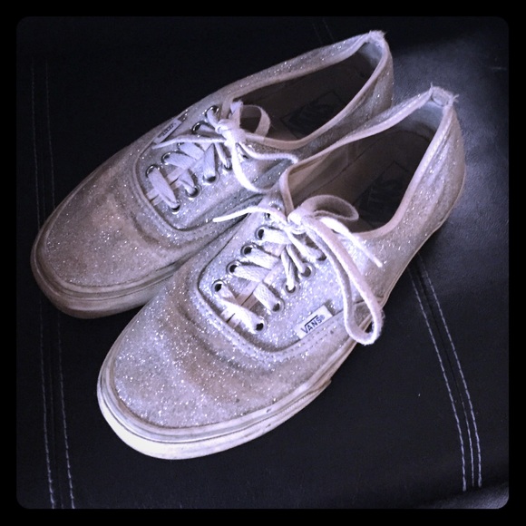 Silver glitter vans size 9