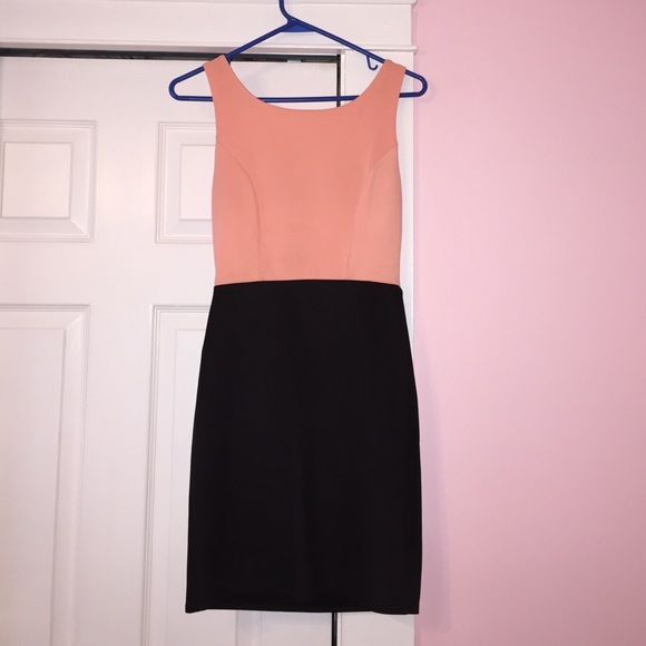 Size 4 salmon/black semi formal dress