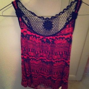 Adorable tank with mesh back