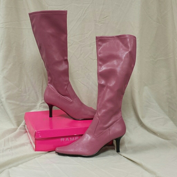 Pink heeled boots