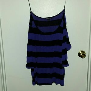 Purple and black striped top