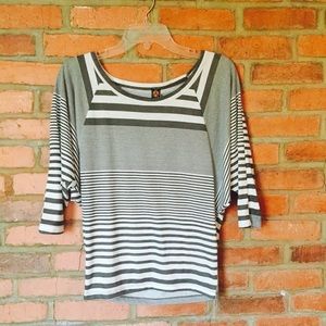 Grey and white striped shirt