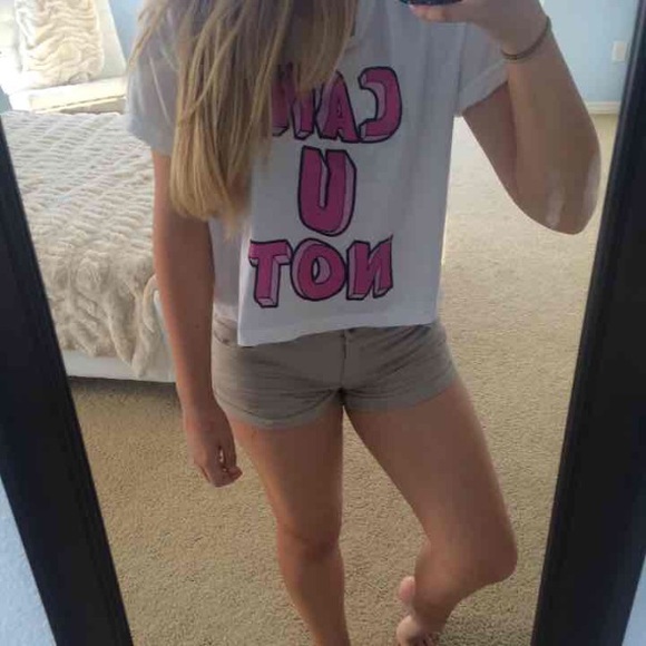 Freshtops flowy can U not slightly croppedcrop top