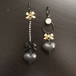 Betsey Johnson mis-matched Black & Gold Earrings