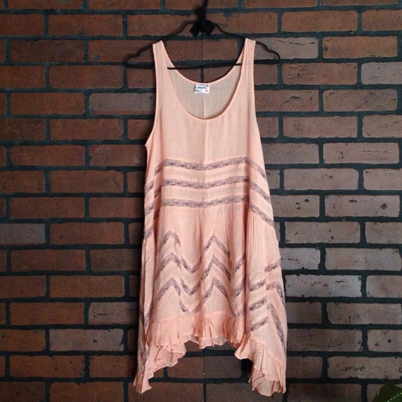 Free People Voile and lace trapeze slip