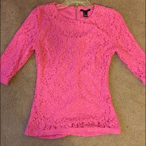 Hot Pink Lace Shirt