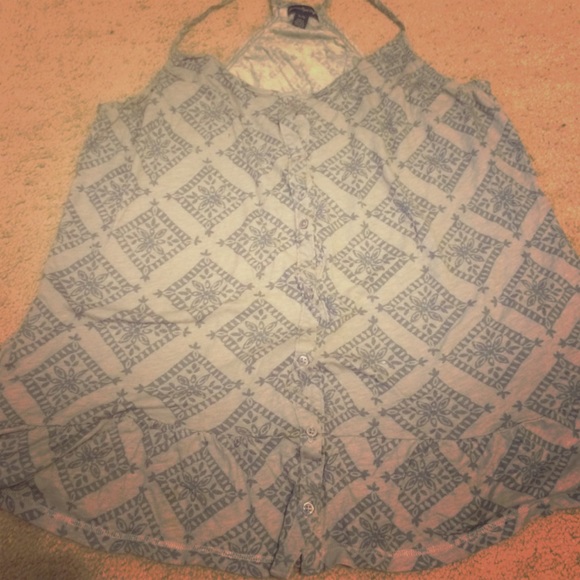 American Eagle Button Up Tank-Top w/ Racer Back
