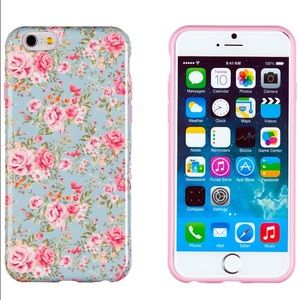Iphone 6 Plus Case. Vintage Flower Mint Color