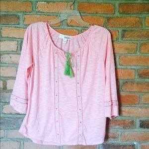 Loose flowy baby pink shirt