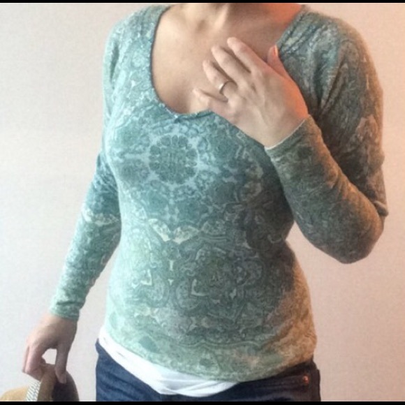 Green Paisley Print Sweater
