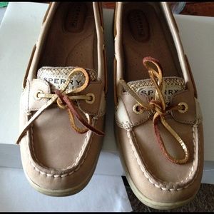 💋👌SOLD 💝🎁Brand New In Box Gold Sparkle Sperrys