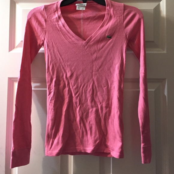 Lacoste pink v-neck