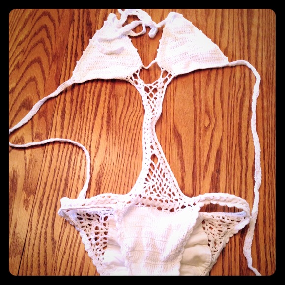 Beautiful crochet white bathing suit!!