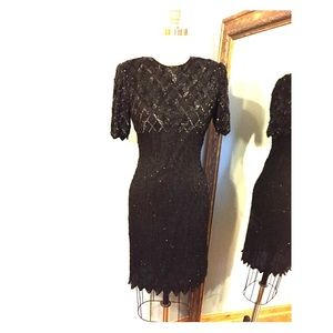 Hand beaded silk Laurence Kazar