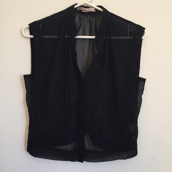 sheer black blouse tank