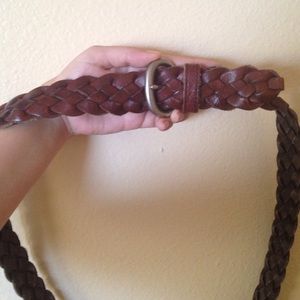 Brown braided belt