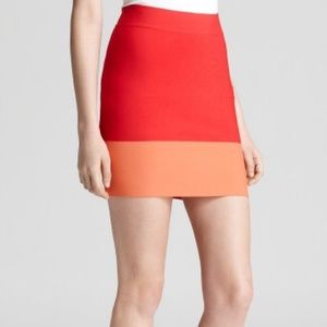 Joelle Redberry color block bandage mini skirt