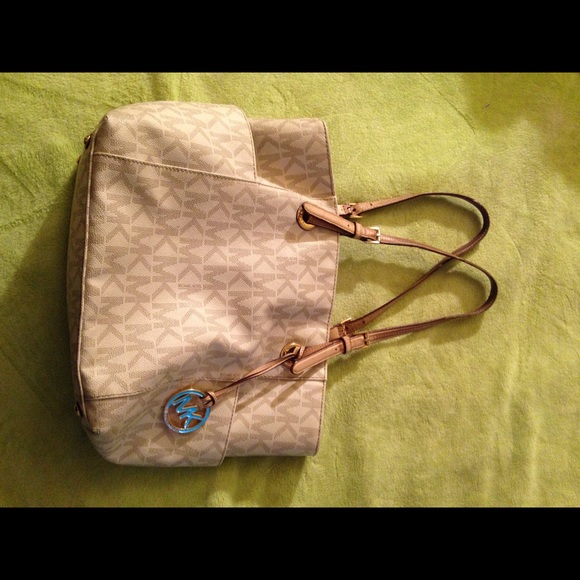 White & Beige MK Handbag