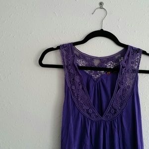 Purple Crochet Neck Tank