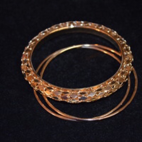 Gold Bangle Set - Picture 2 of 3