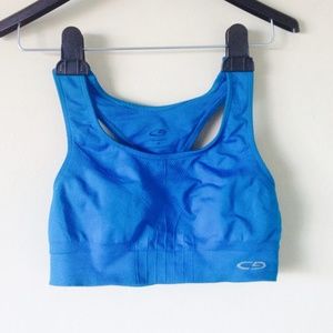Blue sports bra