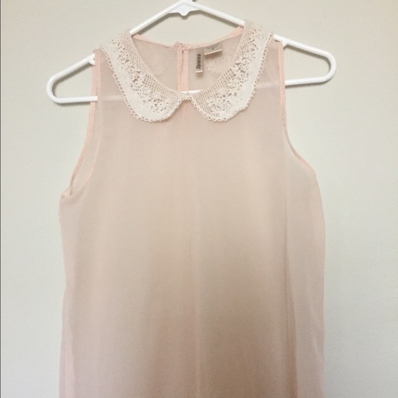 Sheer crochet collared blouse