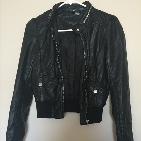 Black H&M leather jacket