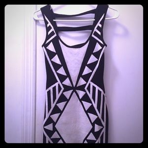 Black and White Bodycon Dress