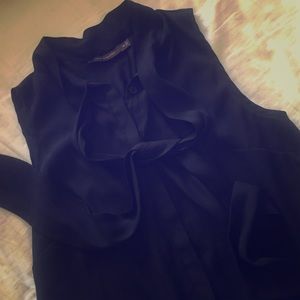 Sheer black sleeveless blouse top