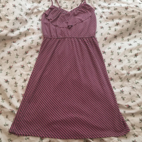 Pink and Gray striped summer dress