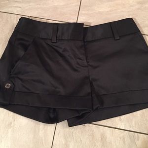 Express black satin dressy shorts