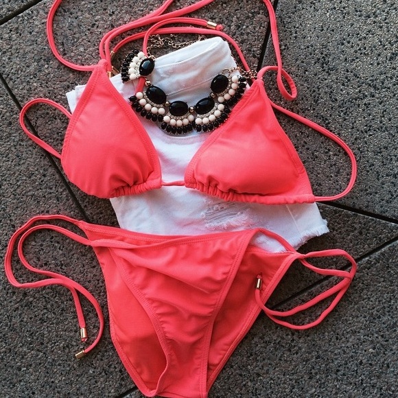 Hot pink bikini set