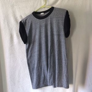 John Galt Grey&Black Cuffed Tee