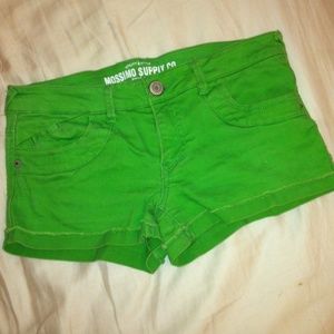 Bright green shorts