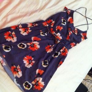 Dress- grey with orange flowers