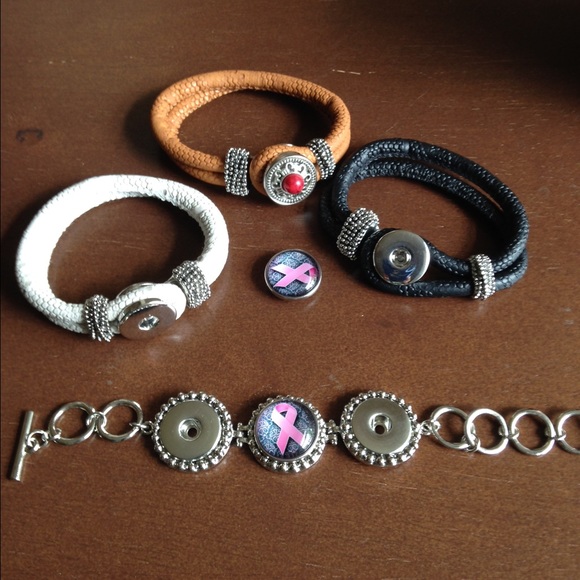 Leather bracelets with snaps