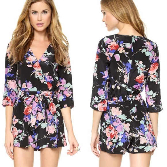 Yumi Kim Pants - Yumi Kim Lea romper in black blossom size small