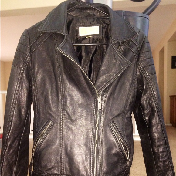 Michael Kors Leather Moto Jacket
