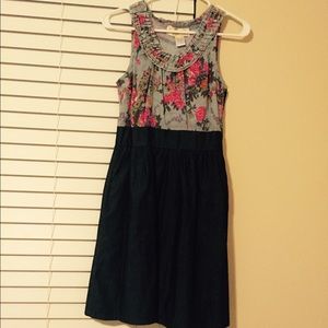 Floral and denim dress